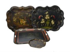 A painted tinware tray