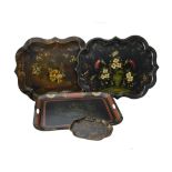 A painted tinware tray