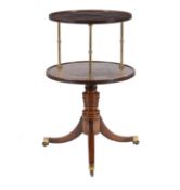 A Regency mahogany and gilt brass two tier dumb waiter