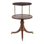 A Regency mahogany and gilt brass two tier dumb waiter