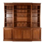 A walnut library bookcase