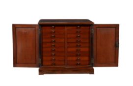 Y A late Victorian rosewood and mahogany table top collector's cabinet