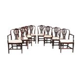 A set of eight mahogany dining chairs in George III style