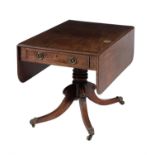 Y A George IV mahogany and rosewood banded Pembroke dining table