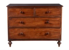 A mahogany chest of drawers in early Victorian style