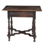 A Charles II oak side table