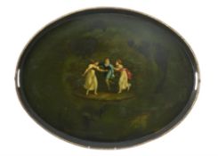 A painted tinware tray