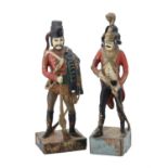 Two polychrome painted models of French revolutionary wars/Napoleonic wars soldiers