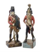 Two polychrome painted models of French revolutionary wars/Napoleonic wars soldiers