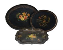 A painted tinware tray