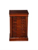 A late Victorian mahogany tabletop collector's cabinet