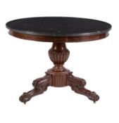 A Louis Philippe mahogany and marble topped centre table