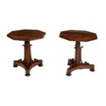 A pair of mahogany occasional tables