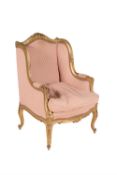 A giltwood armchair in Louis XV style