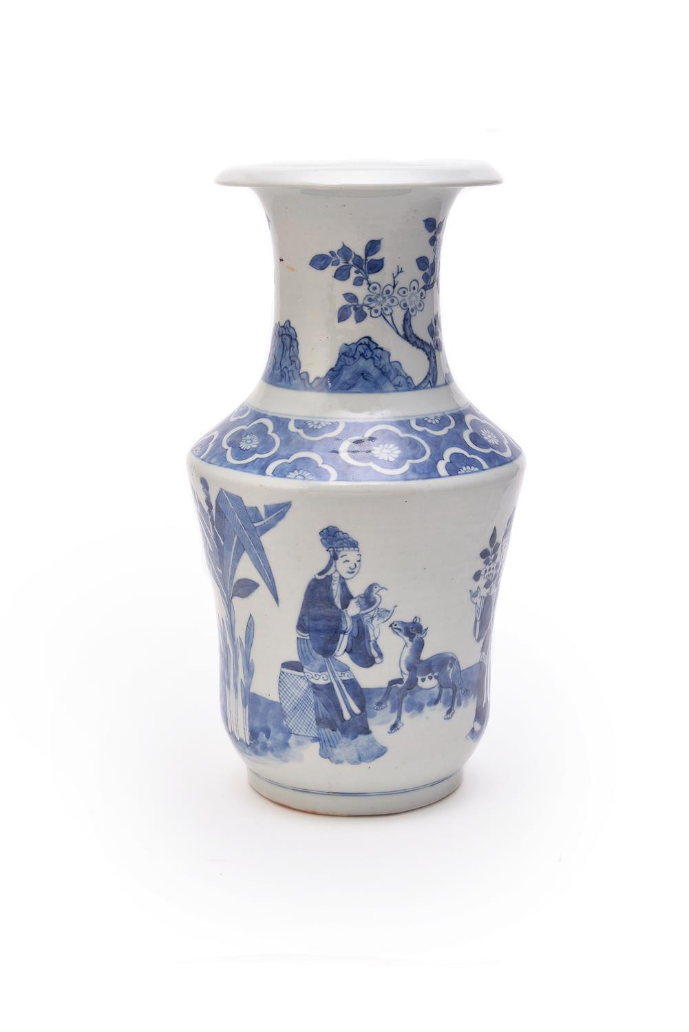 A Chinese blue and white vase