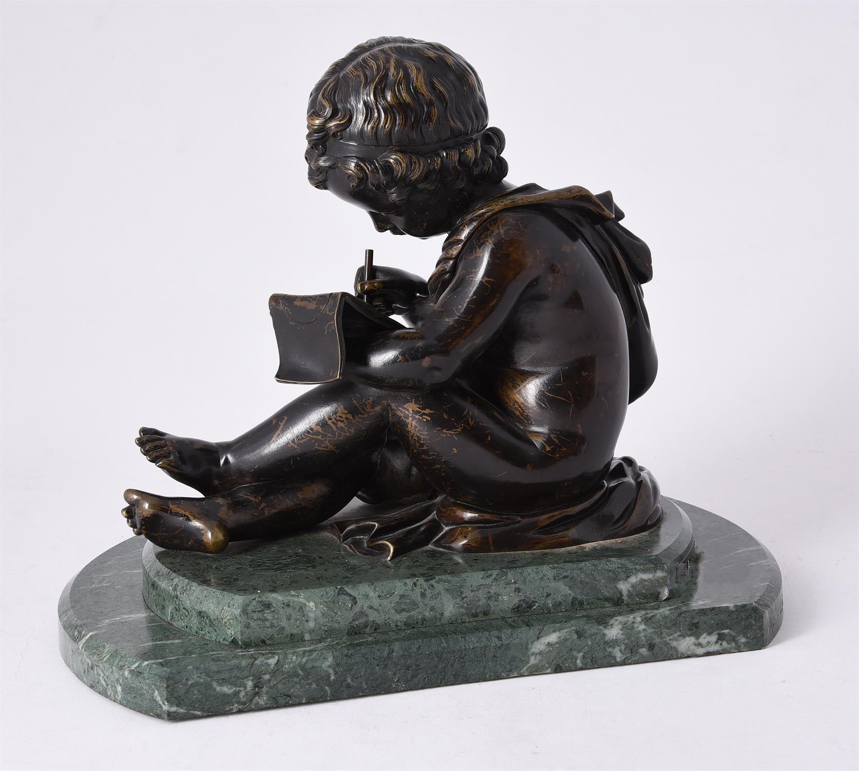 A French or Italian patinated bronze allegorical model of a putto - Image 2 of 3