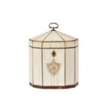 Y A George III ivory octagonal tea caddy