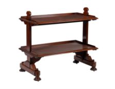 A George IV mahogany two-tier rectangular dumb-waiter or side table