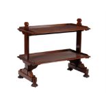 A George IV mahogany two-tier rectangular dumb-waiter or side table