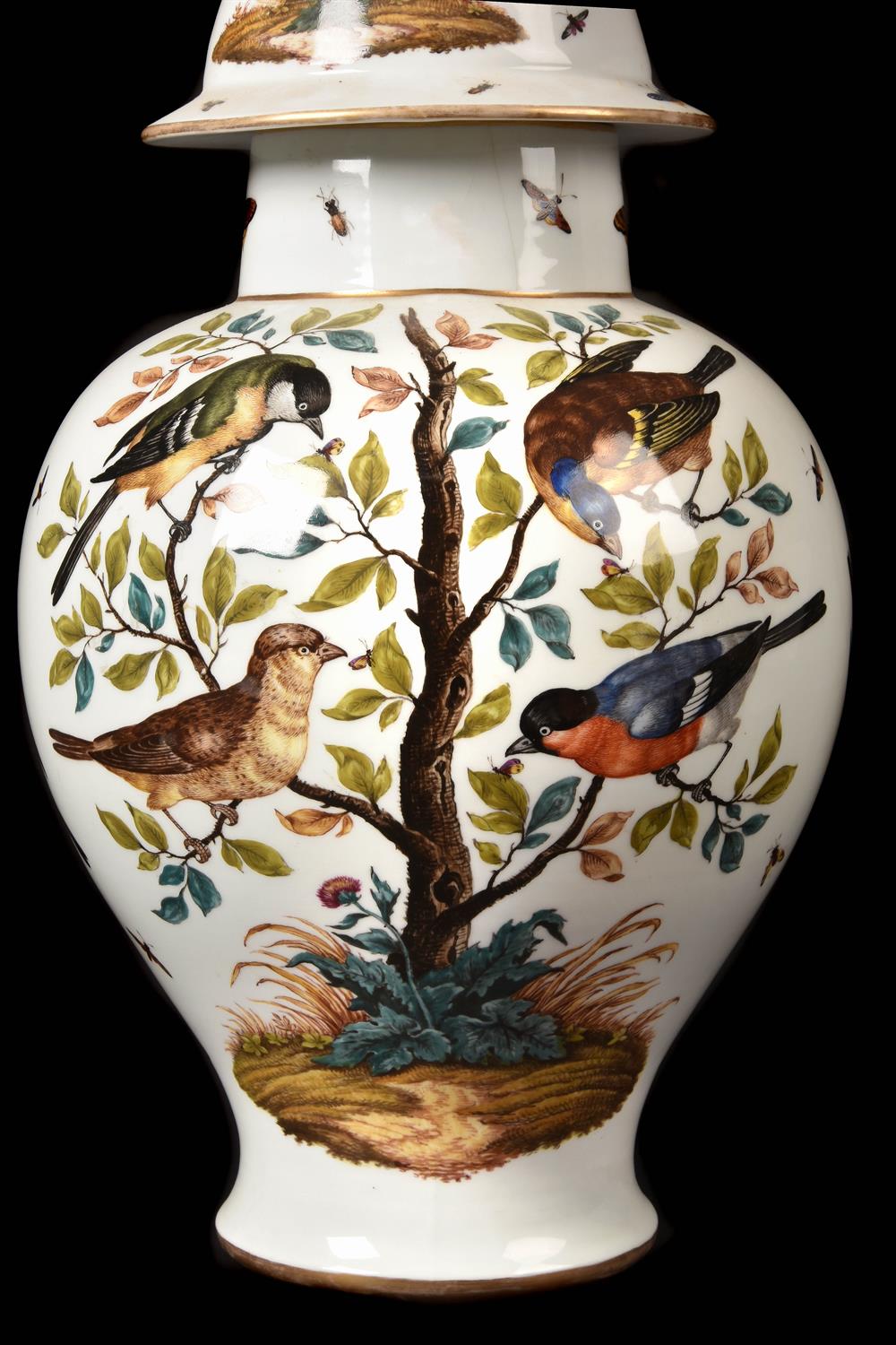 A Dresden porcelain baluster vase and cover - Image 2 of 3