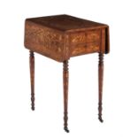 A Dutch walnut and marquetry Pembroke table