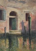 British School (20th century)Venetian canalOil on canvas-board33 x 23cm (12 x 9 in.)Label to ver