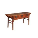 A Chinese hardwood, almost certainly elm side table