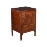 A George III mahogany and crossbanded washstand