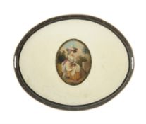 A painted tinware tray