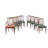 A set of eight mahogany dining chairs in George III style