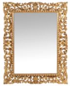 A giltwood wall mirror