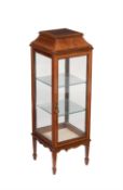 An Edwardian mahogany and satinwood banded display cabinet