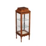 An Edwardian mahogany and satinwood banded display cabinet