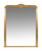 A giltwood overmantel wall mirror in Victorian style