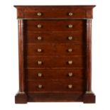 A Louis Philippe mahogany and gilt brass mounted chest of drawers or Semainier