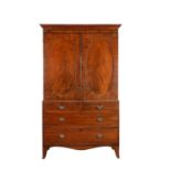 A George III mahogany linen press