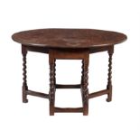 A William & Mary walnut gateleg table