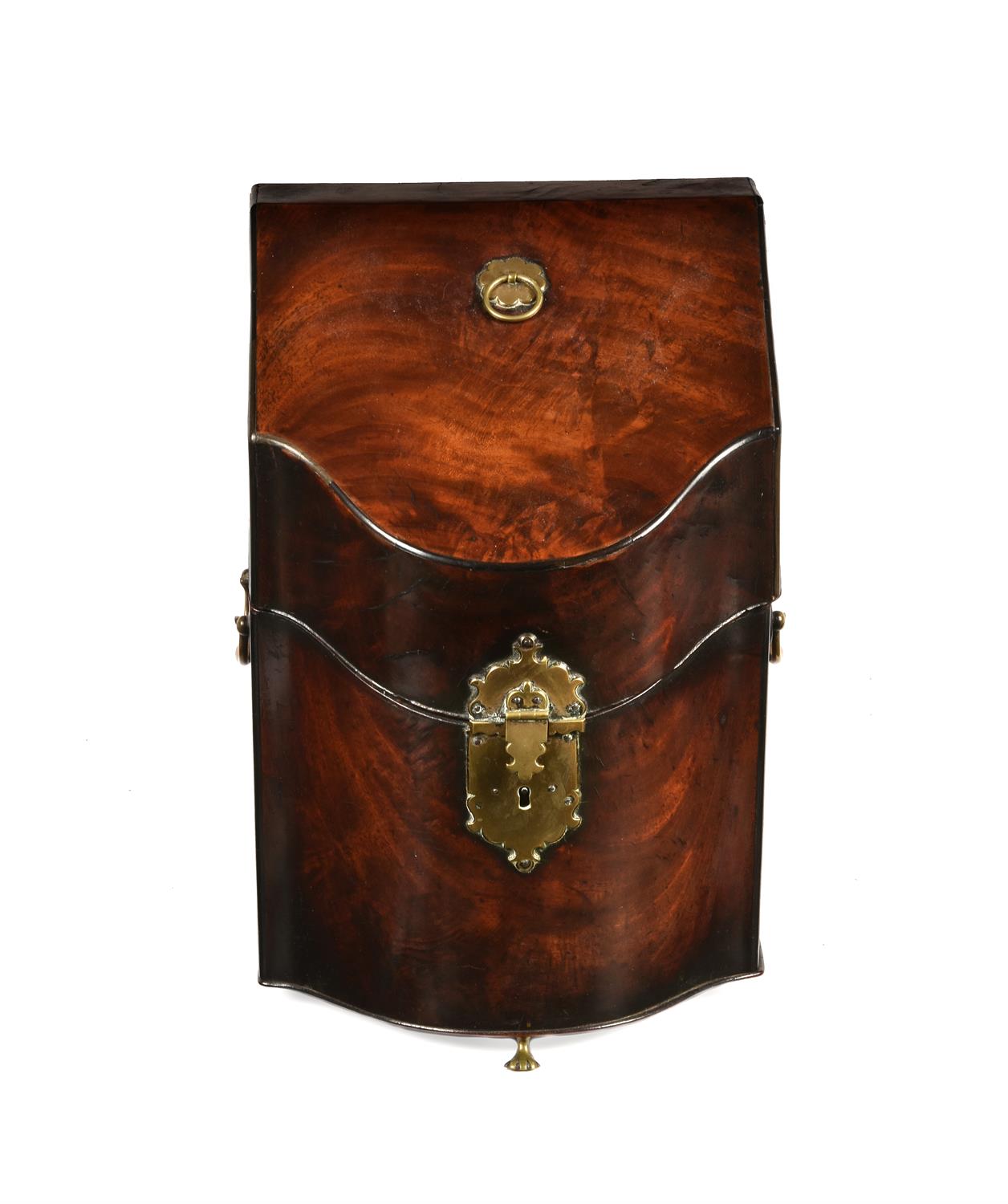 Y A George III mahogany and ebony strung knife box - Image 3 of 3