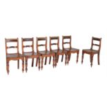 A set of six Regency chestnut side chairs