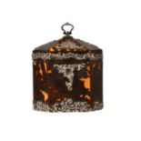 Y A Victorian tortoiseshell and silver octagonal tea caddy