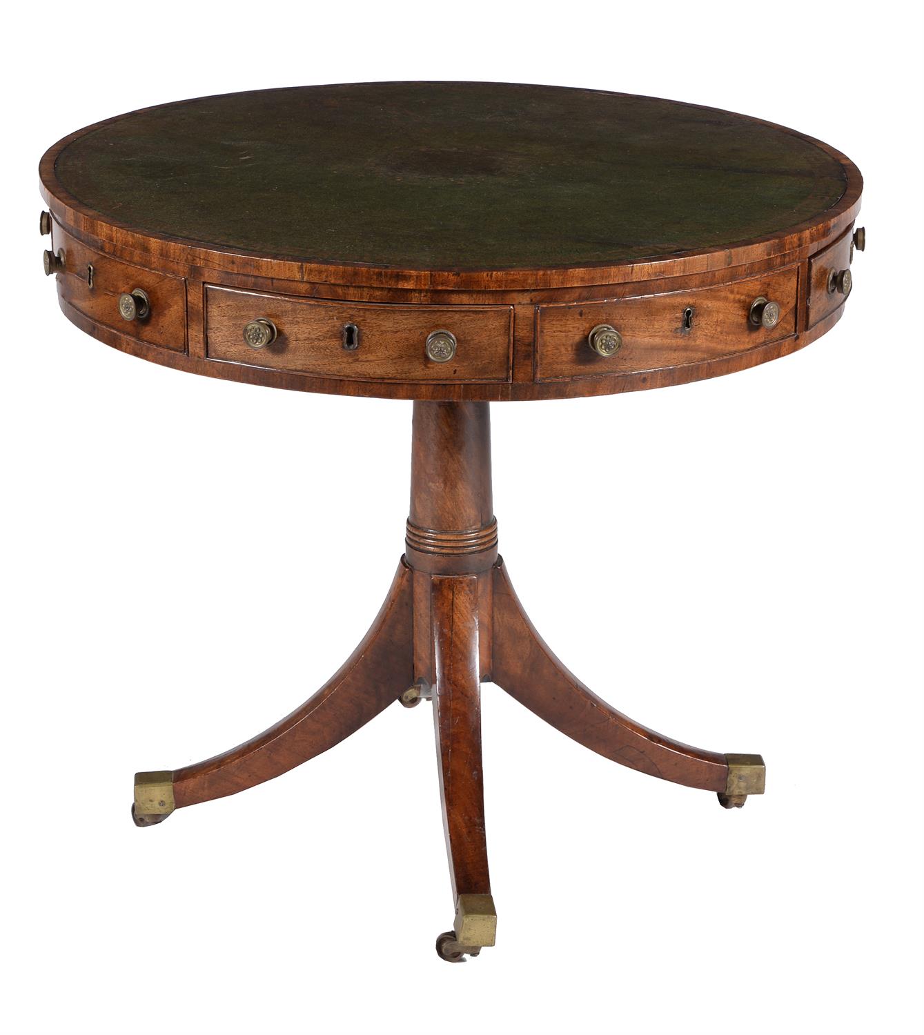 A George III mahogany drum library table