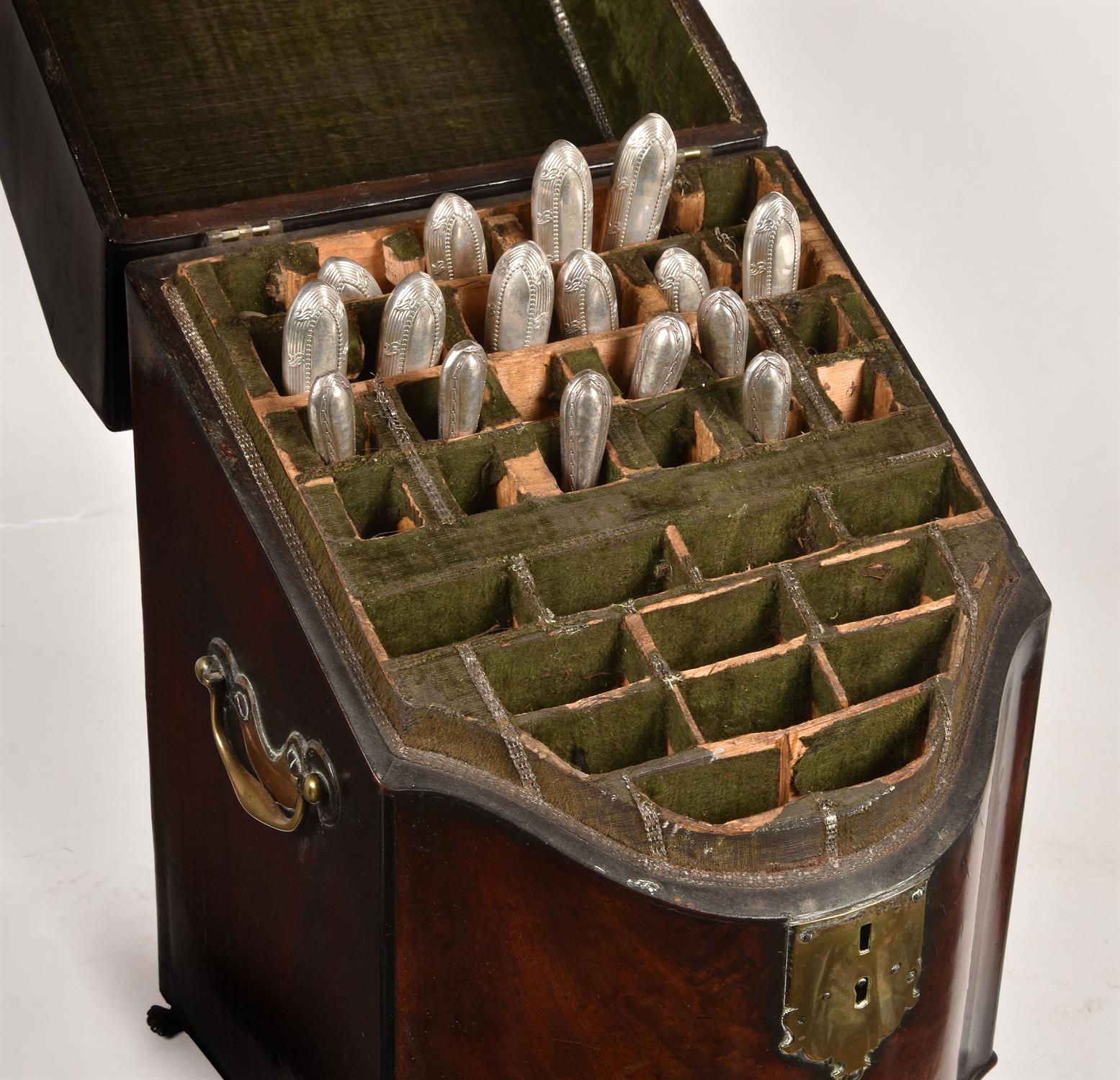 Y A George III mahogany and ebony strung knife box - Image 2 of 3