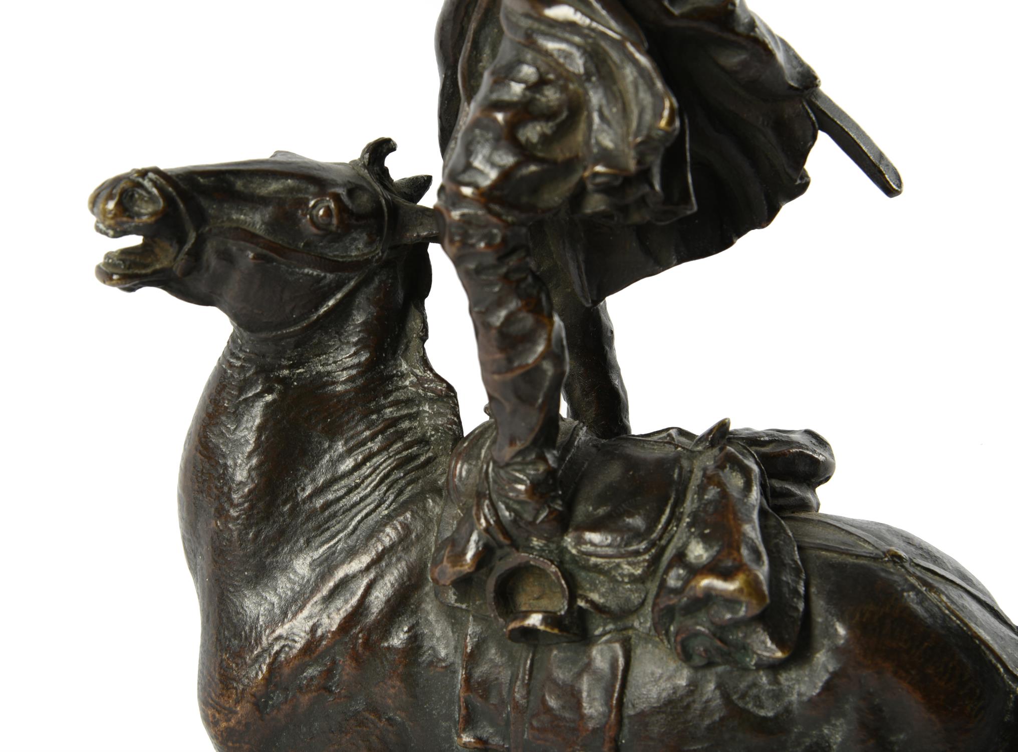 A Russian bronze group of a Circassian on Horseback - Image 6 of 6