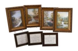 Four modern Royal Worcester hand painted plaques