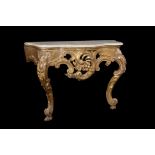 A companion pair of giltwood console tables