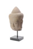 An attractive sandstone Bayon style head of Buddha