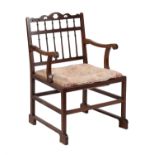 A hardwood armchair