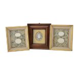 A pair of framed sets of plaster intaglios after the Antique