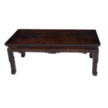 A Chinese hardwood Kang low table