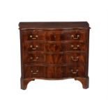 A mahogany chest of drawers